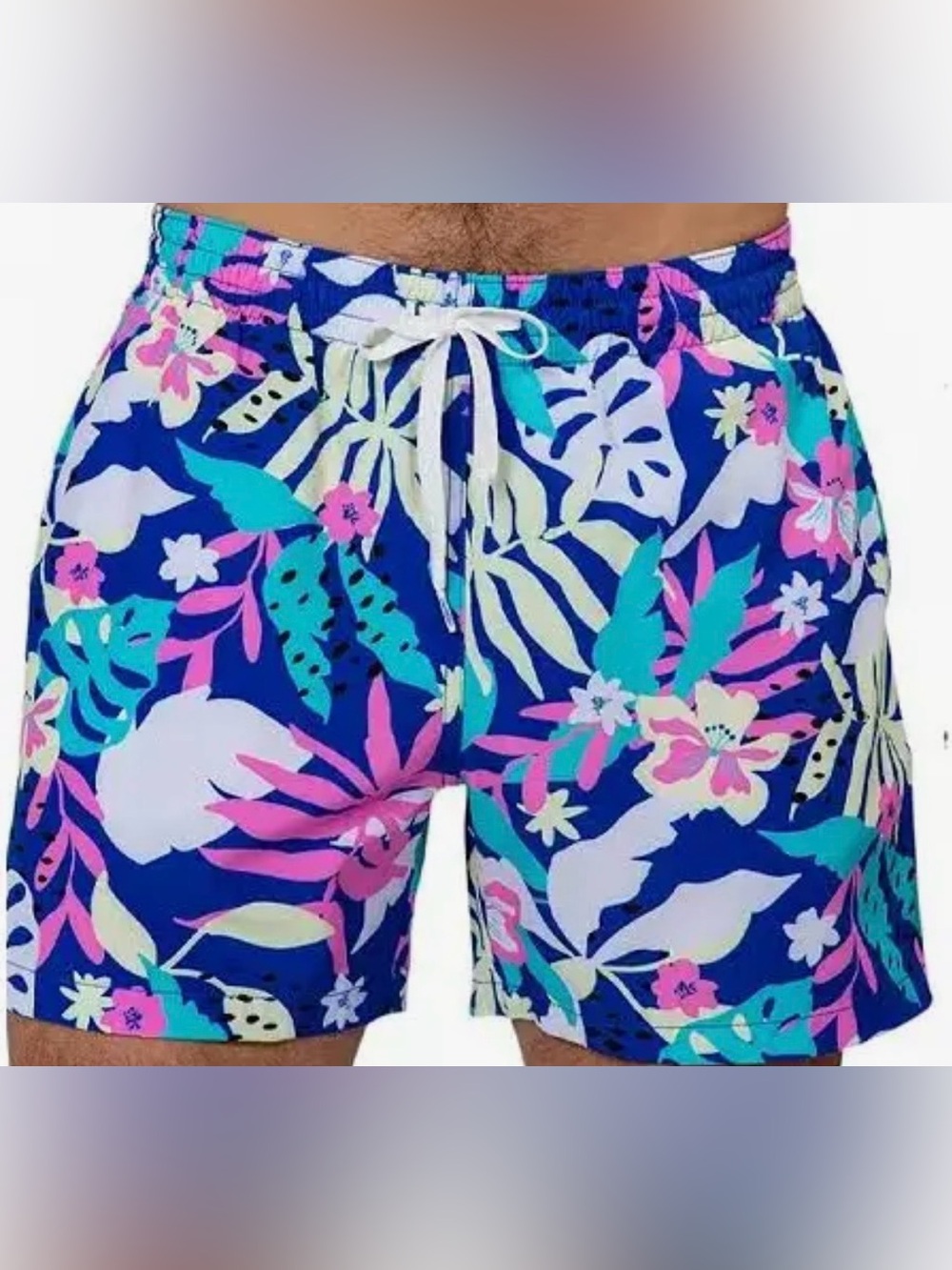 Chubbies Men XXL Blue Floral Tropical 5.5" Mesh Lined Swim
Trunks Shorts Pockets